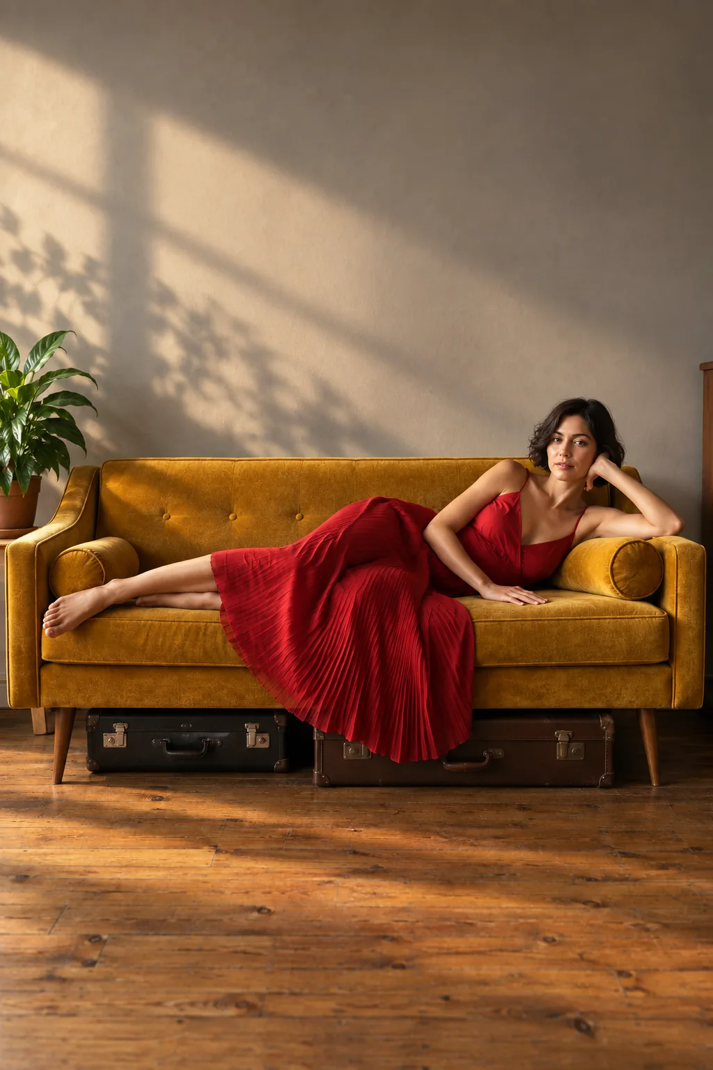 Cinematic luxury portrait result using the same source photograph