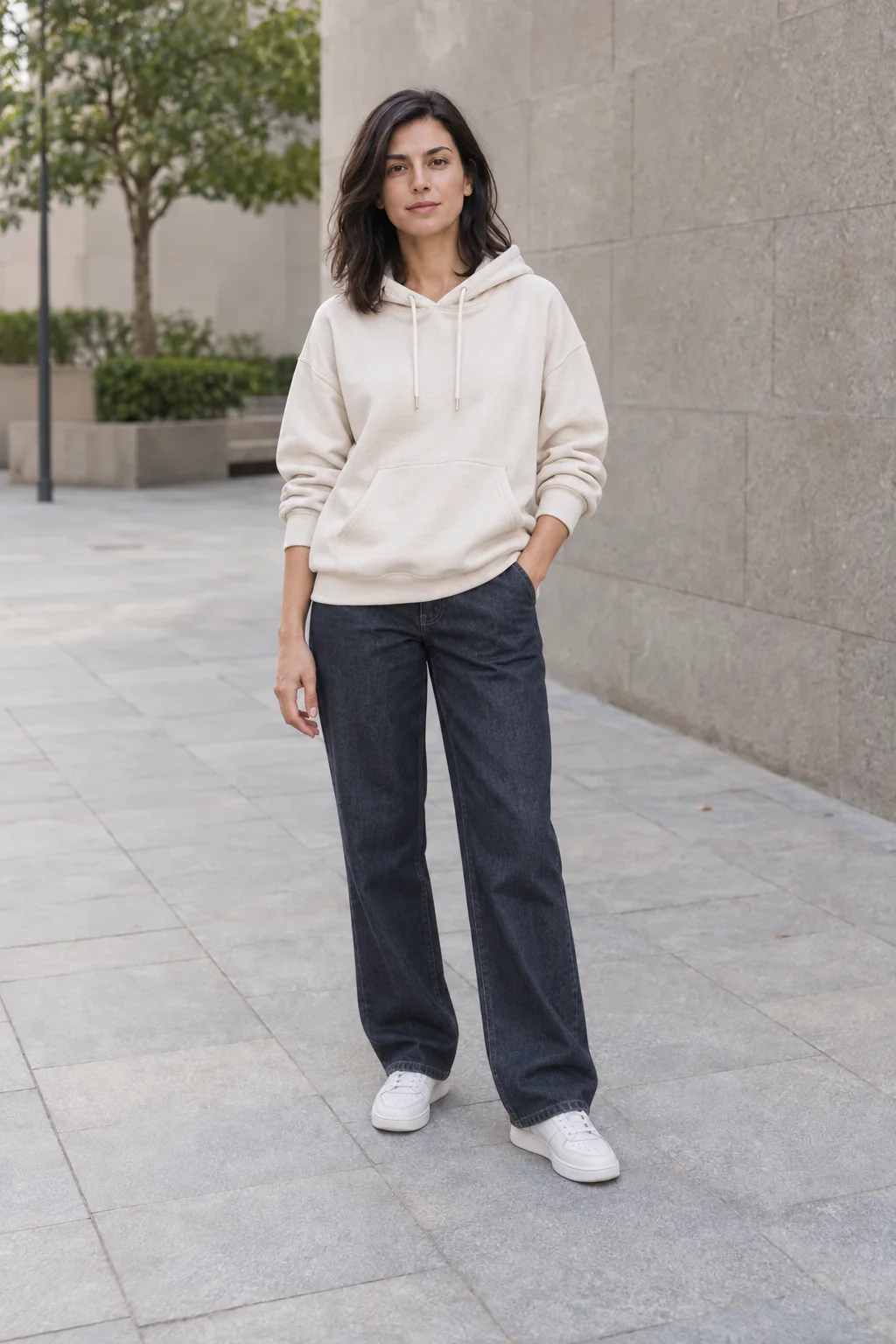 Relaxed streetwear result using the same source photograph