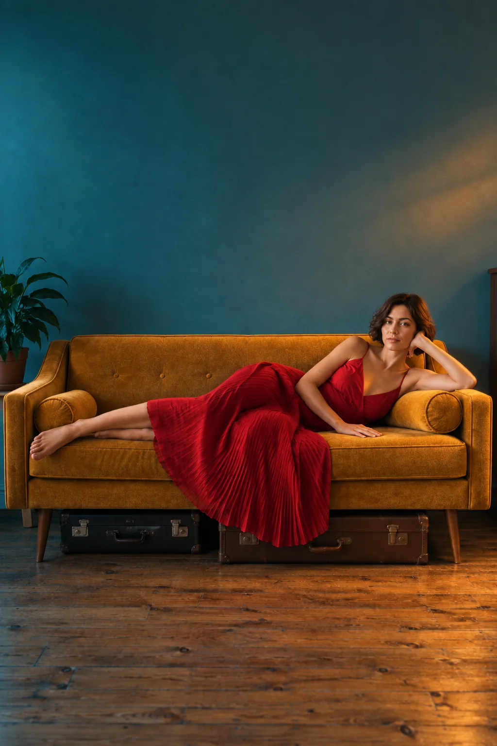 Teal and amber cinema result using the same source photograph