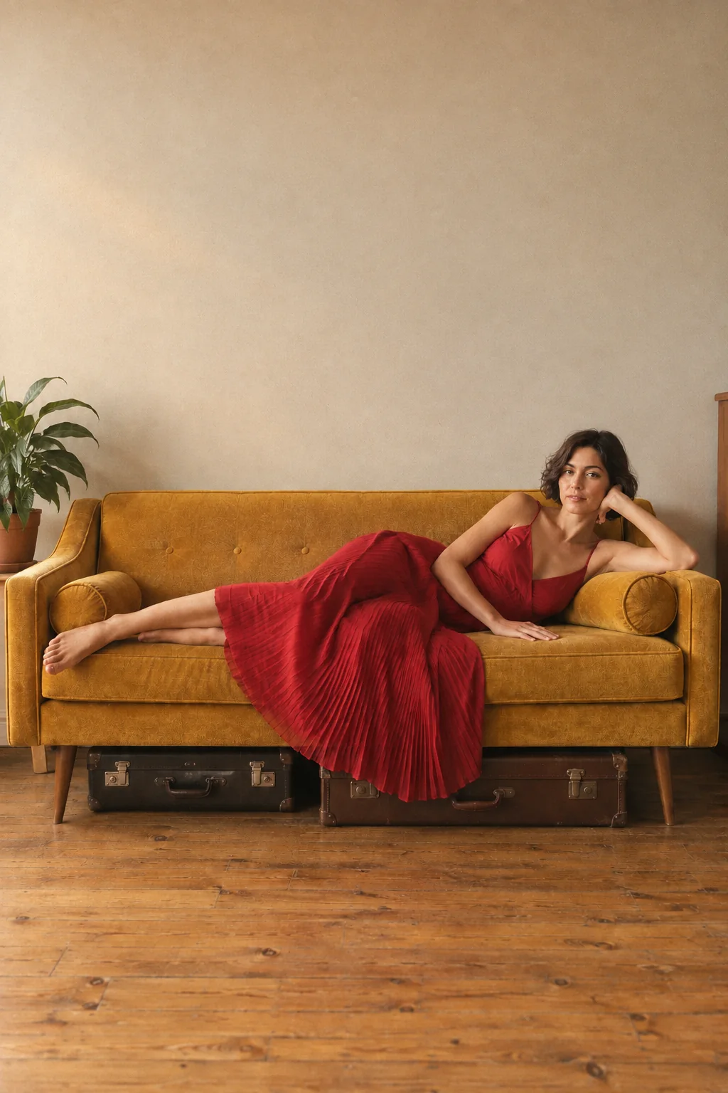 Warm portrait film result using the same source photograph